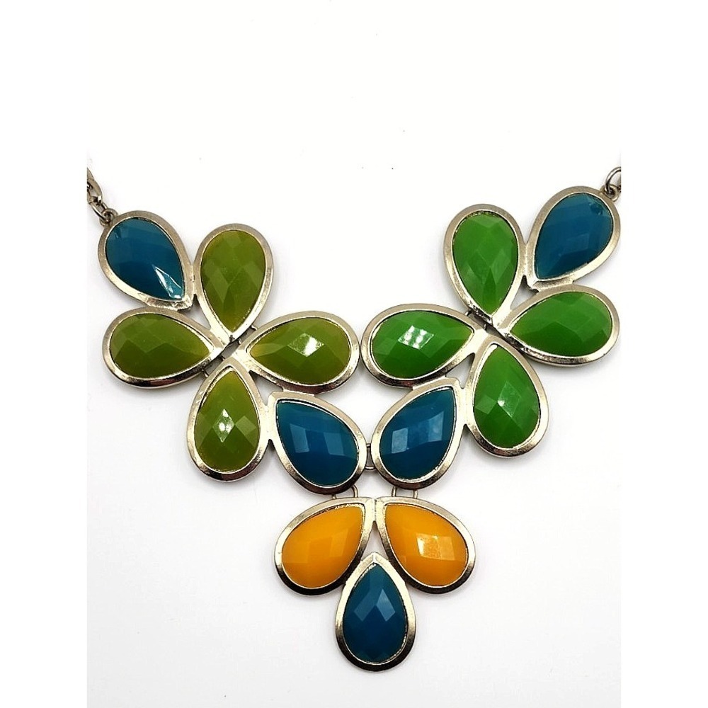 Multicolor Floral Statement Bib Necklace‎